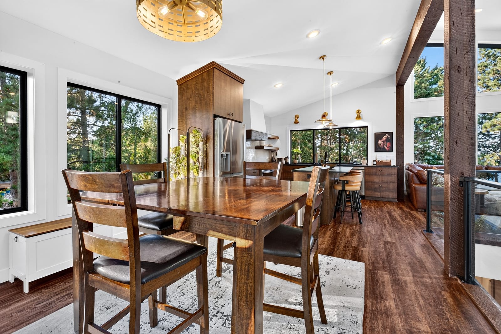 Dining and kitchen read as one room.